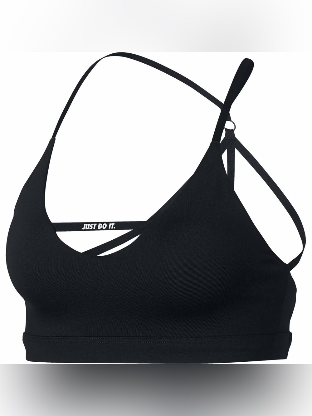 Nike Women's Indy Just Do It Black Strappy Sports Bra